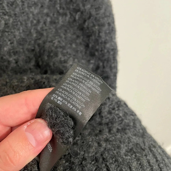 Anthropologie Bia Mock Neck Alpaca Blend Tunic Sweater in Carbon - Picture 10 of 11